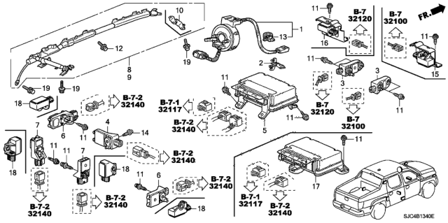 2012 Honda Ridgeline Sensor Assy., FR. Crash (Trw) Diagram for 77930-SJC-A81
