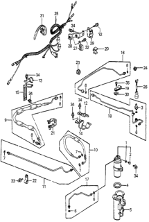 1985 Honda Accord A/C Hoses - Pipes (Denso) Diagram