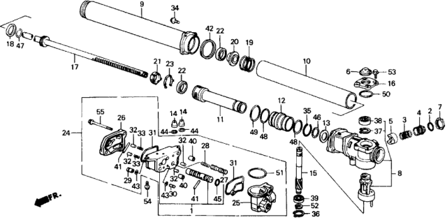 1989 Honda Accord Guide, Steering Rack Diagram for 53416-SE0-950