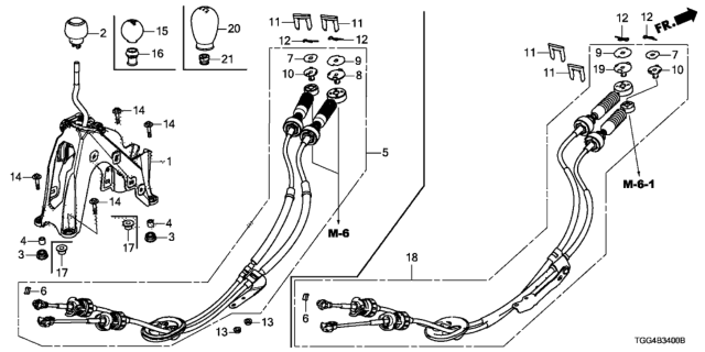 2019 Honda Civic Wire Complete, Change Diagram for 54310-TGH-A01
