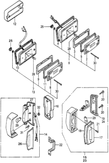 1981 Honda Accord Gasket, R. Base Diagram for 34103-693-003
