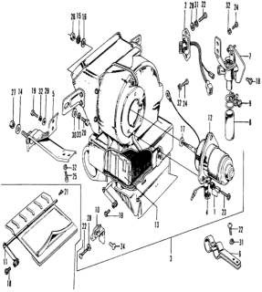 1973 Honda Civic Heater Assy. Diagram for 39210-634-672