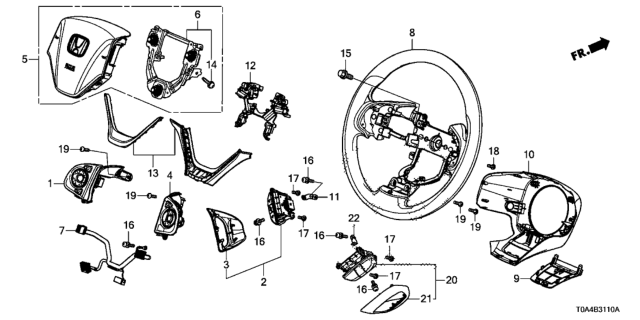 2016 Honda CR-V Sub-Wire, Cable Reel Diagram for 77901-T1G-C80