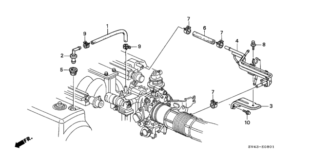 1995 Honda Accord Stay, Breather Diagram for 17136-P0G-A00