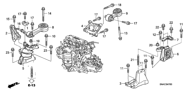 2010 Honda Civic Engine Mounts (1.8L) Diagram