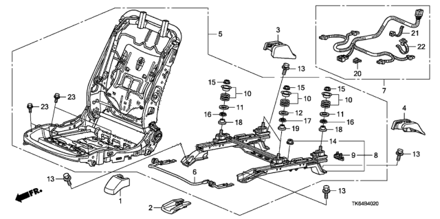 2009 Honda Fit Front Seat Components (Passenger Side) Diagram