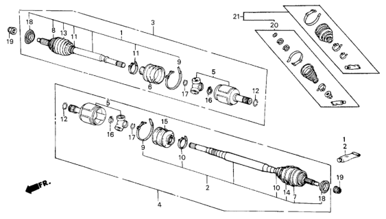 1984 Honda Civic Joint, Inboard (Id=25) Diagram for 44310-SB2-761