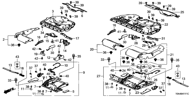 2014 Honda CR-V Rear Seat Components Diagram 2