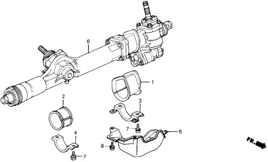 1989 Honda Prelude Rack, Front Steering Diagram for 53805-SF1-A61