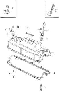 1981 Honda Accord Cover, Cylinder Head Diagram for 12310-PB2-000
