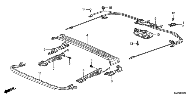 2012 Honda Accord Roof Slide Components Diagram