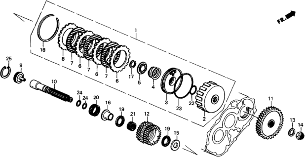 1991 Honda Civic Clutch Assy., Low Diagram for 22500-PS5-003