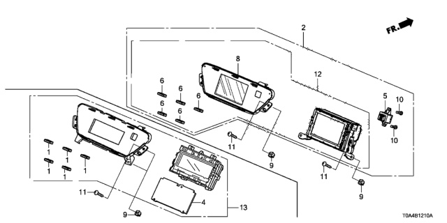 2014 Honda CR-V Display Assy., Center (Tft) (Panasonic) Diagram for 39711-T0A-A02