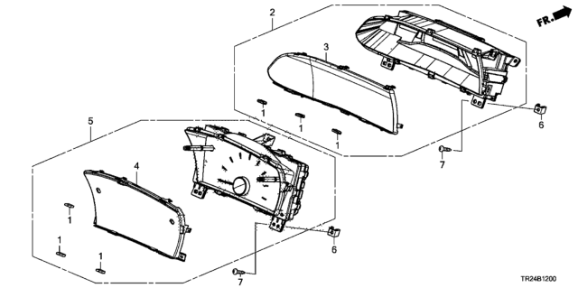 2012 Honda Civic Meter Assembly, Combination Diagram for 78200-TR2-A01