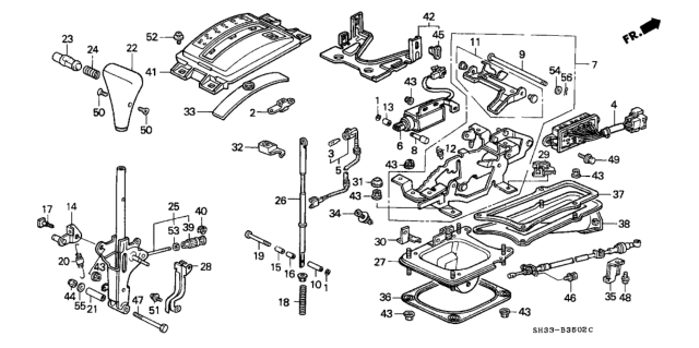 1990 Honda Civic Switch Assembly, Automatic Transaxle Gear Position Diagram for 35700-SH3-961