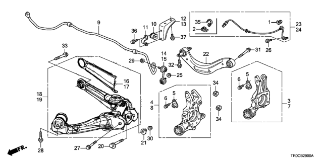 2014 Honda Civic Rear Lower Arm Diagram
