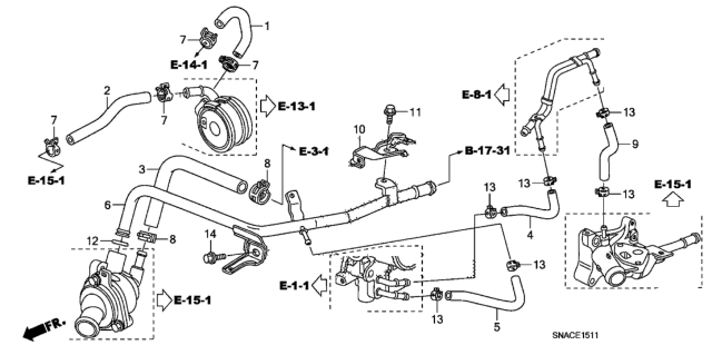 2011 Honda Civic Water Hose (2.0L) Diagram