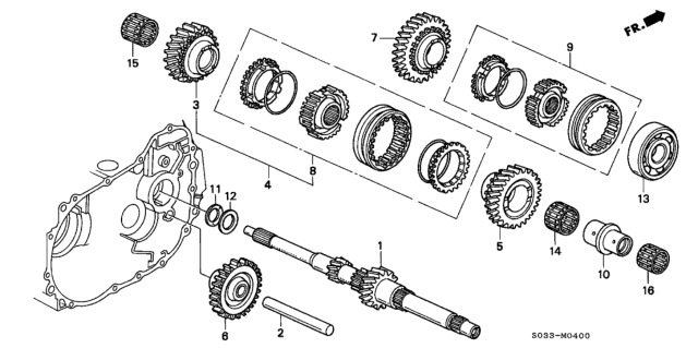 1997 Honda Civic Bearing, Needle (34X39X23) Diagram for 91106-PL3-008