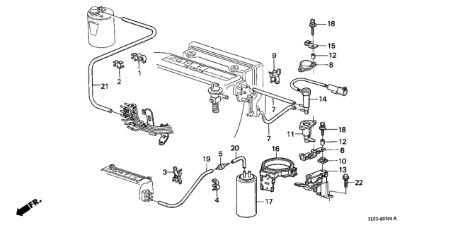 1987 Honda Accord Stay, FRequency Solenoid Valve Diagram for 36176-PJ0-600