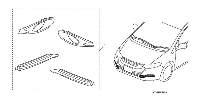 2011 Honda Insight Foglight Attachment Trim Kit Diagram