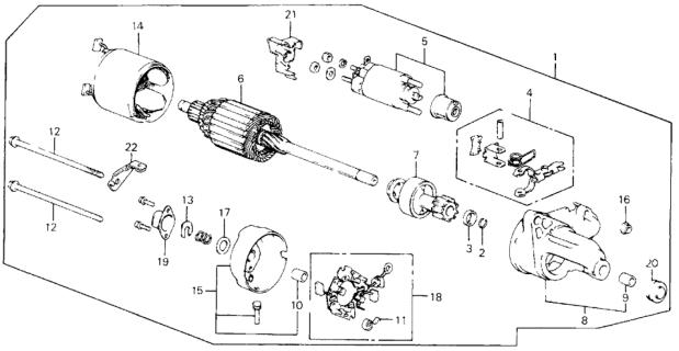 1991 Honda Civic Starter Motor (Denso) Diagram