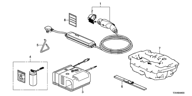 2014 Honda Accord Puncture Repair Kit  - Charge Cable Diagram