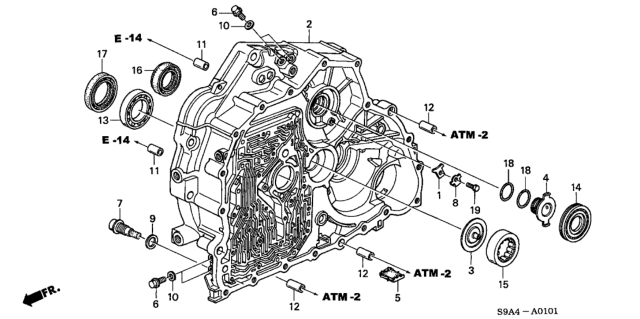 2004 Honda CR-V Case, Torque Converter Diagram for 21111-PRV-305