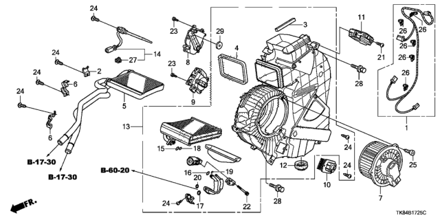 2015 Honda Odyssey Core, Heater Diagram for 79211-TK8-A41
