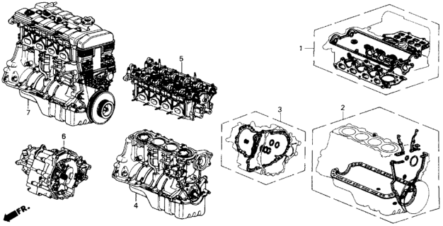 1989 Honda Prelude Gasket Kit - Engine Assy.  - Transmission Assy. Diagram