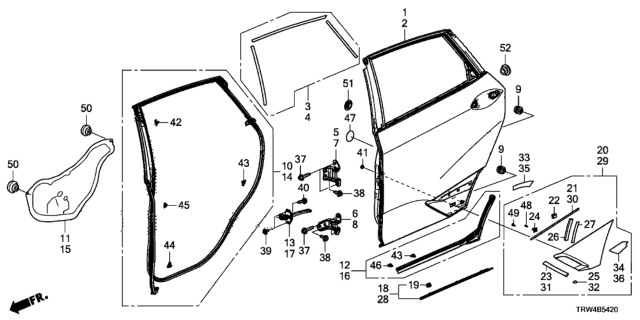 2021 Honda Clarity Plug-In Hybrid GARN ASSY. *NH731P* Diagram for 75313-TRT-A02ZC
