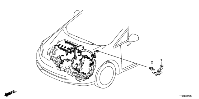 2015 Honda Civic Engine Wire Harness Stay Diagram