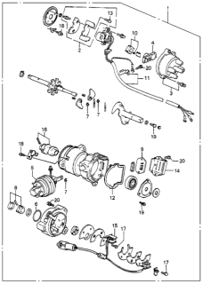 1985 Honda Accord Distributor Assembly (Td-01L) Diagram for 30100-PD6-006