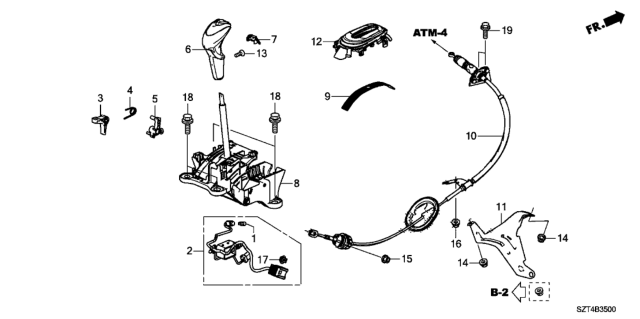 2011 Honda CR-Z Select Lever Diagram