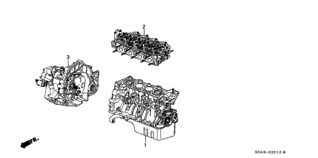 1996 Honda Civic General Assy., Cylinder Block Diagram for 10002-P2P-A30