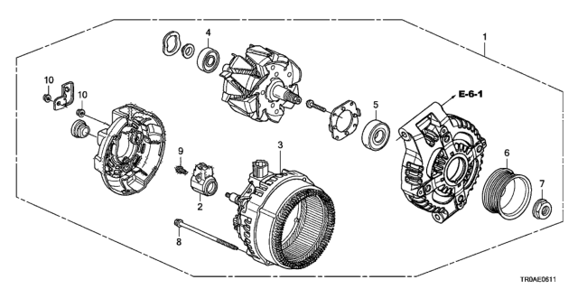 2013 Honda Civic Alternator (Denso) (2.4L) Diagram