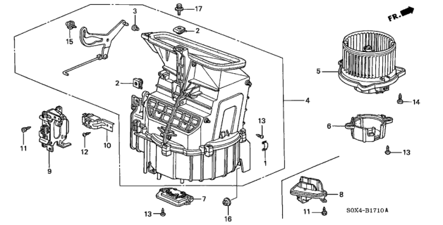 2003 Honda Odyssey Motor Assembly, Fresh/Recirculating Diagram for 79350-S0X-A01