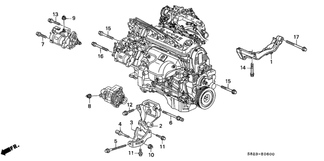 1999 Honda Accord Alternator Bracket Diagram