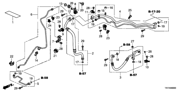 2021 Honda Clarity Fuel Cell Clip, Receiver Pipe Diagram for 91548-T5A-003