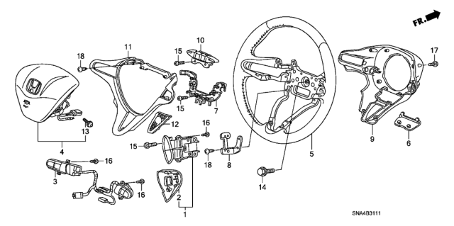 2008 Honda Civic Steering Wheel (SRS) (2.0L) Diagram