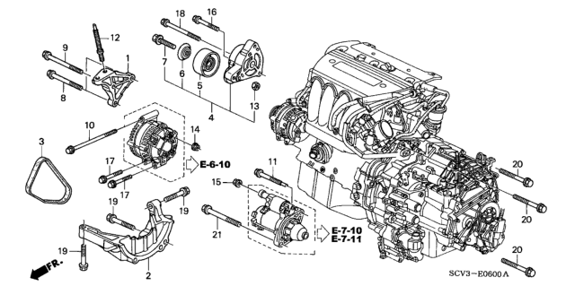 2006 Honda Element Engine Mounting Bracket Diagram