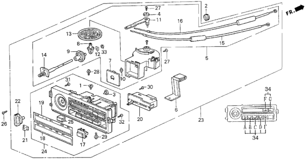 1989 Honda CRX Heater Control Diagram