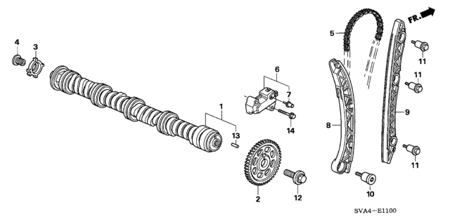 2009 Honda Civic Camshaft - Cam Chain (1.8L) Diagram