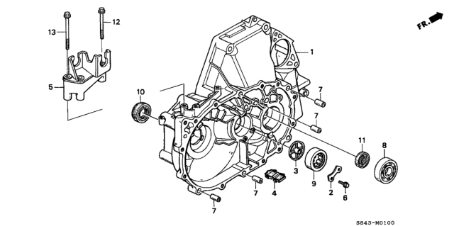 1998 Honda Accord MT Clutch Housing Diagram