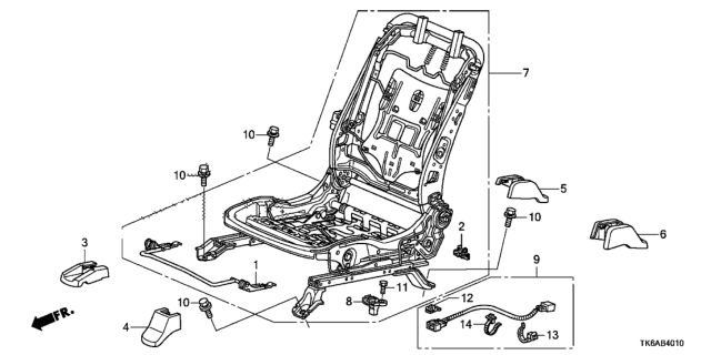 2013 Honda Fit Front Seat Components (Driver Side) Diagram