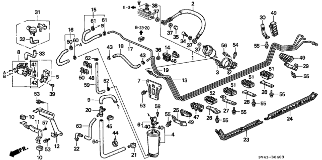 1996 Honda Accord Stay, Fuel Strainer Diagram for 16918-SV4-A30
