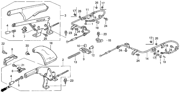 1994 Honda Prelude Wire A, Driver Side Parking Brake Diagram for 47560-SS0-023