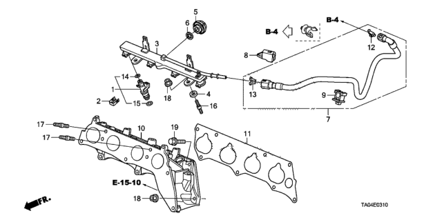 2010 Honda Accord Fuel Injector (L4) Diagram