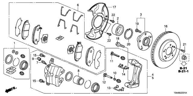 2012 Honda CR-V Bearing Assembly, Front Hub Diagram for 44300-T0G-951
