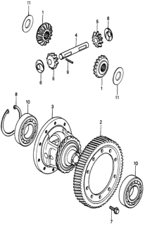 1985 Honda Accord MT Differential Gear Diagram