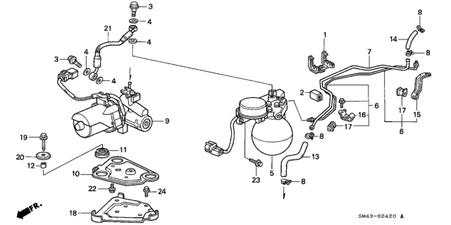 1991 Honda Accord Rubber, Suction Pipe Diagram for 57374-SH9-801